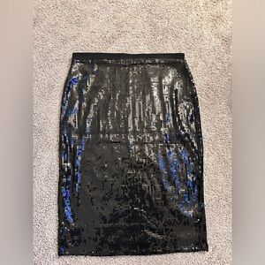 Vince Camuto Black Sequence Skirt Elastic 
Waist Holiday Christmas 

Size M